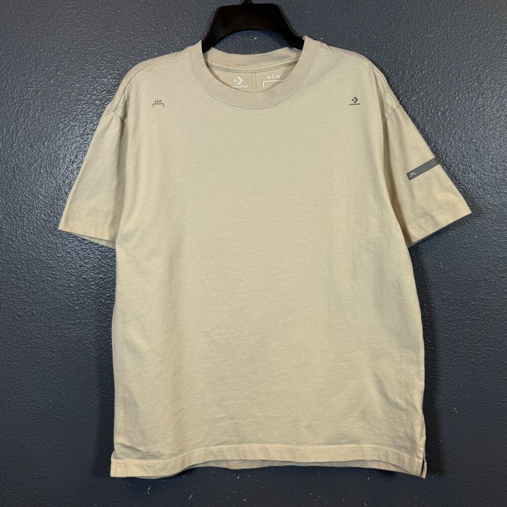 Converse & ACW S men’s ivory 100% cotton short sleeve t-shirt outdoor activewear